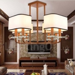 Modern Contemporary 8 Light Single Tier lysekrone Lamp Light