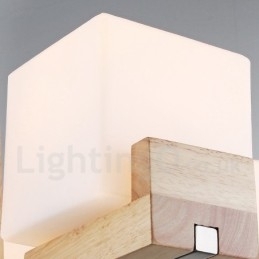 Træ moderne moderne 5 lys enkelt niveau lysekrone lampe
