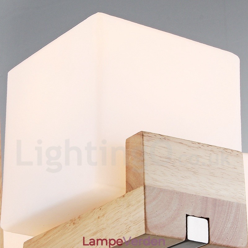 Træ moderne moderne 5 lys enkelt niveau lysekrone lampe