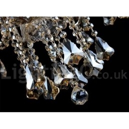 Retro Vintage Cognac farve K9 krystal moderne lysekrone med 6 lys