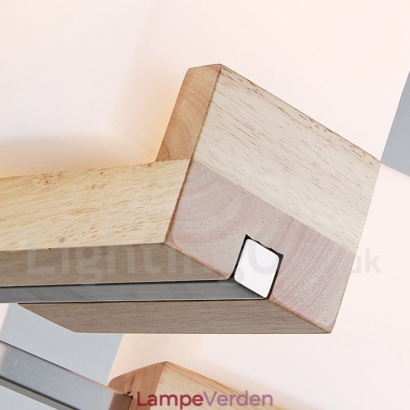 Træ moderne moderne 5 lys enkelt niveau lysekrone lampe