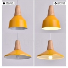 1 lys moderne moderne træ pendellampe