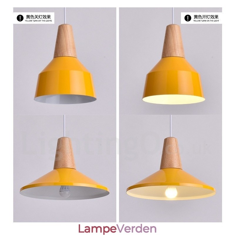 1 lys moderne moderne træ pendellampe
