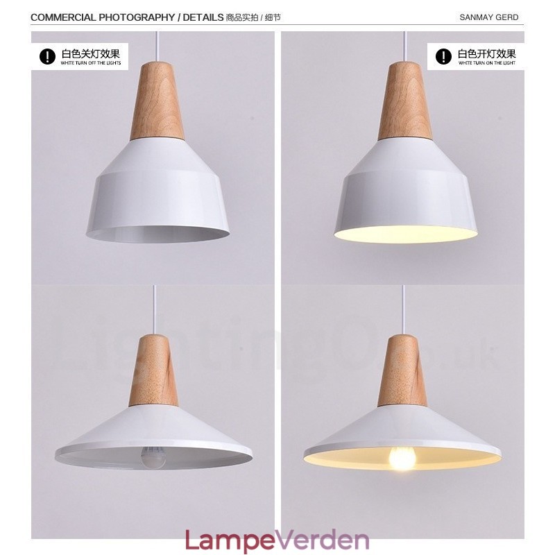 1 lys moderne moderne træ pendellampe