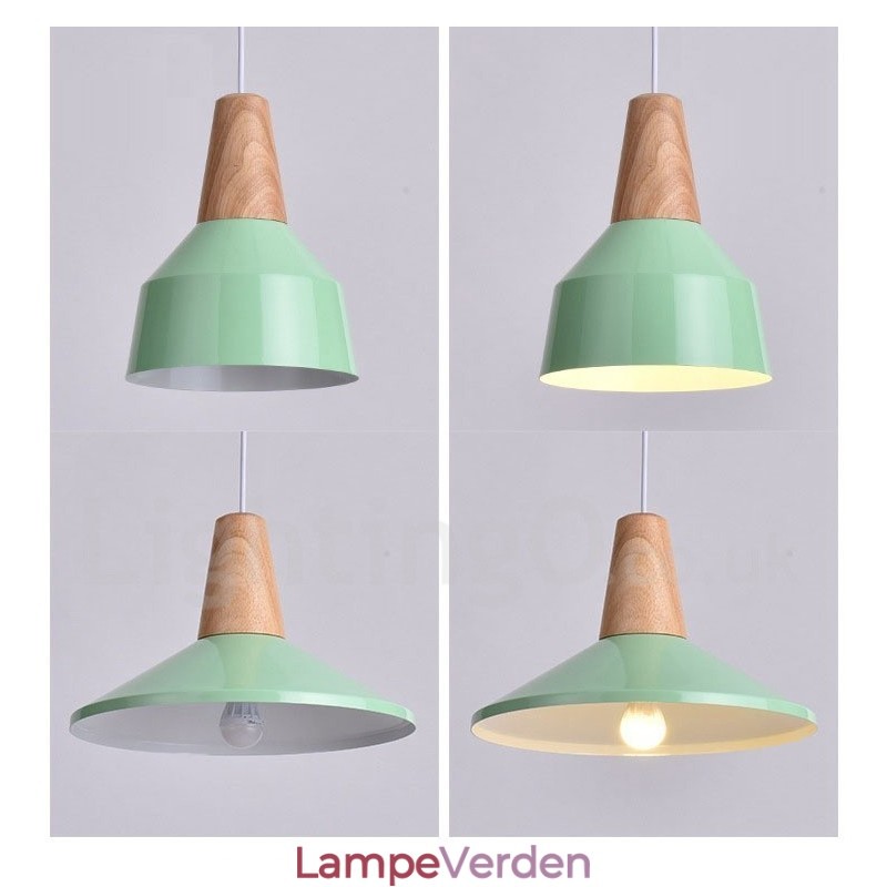 1 lys moderne moderne træ pendellampe