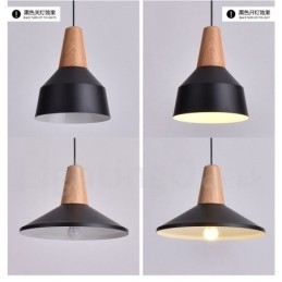 1 lys moderne moderne træ pendellampe