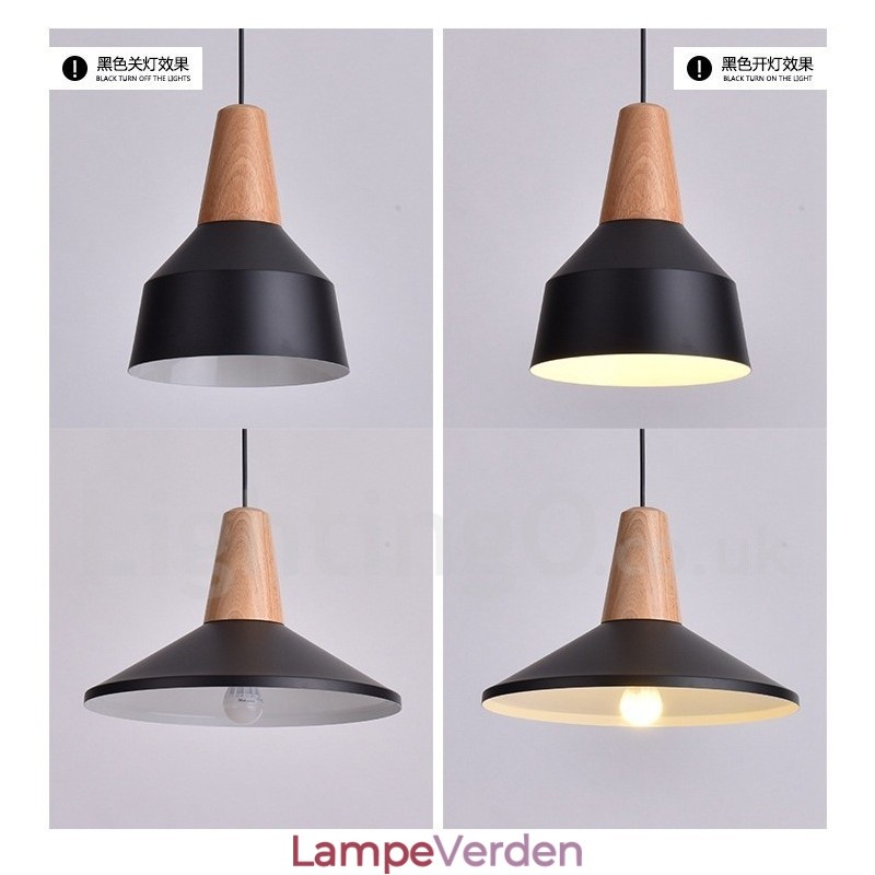 1 lys moderne moderne træ pendellampe