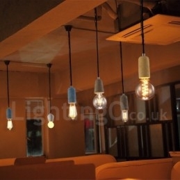 1 lys Rustik Lodge Concrte Pendel