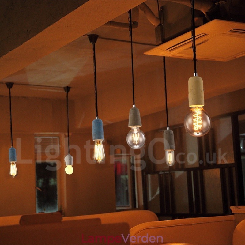 1 lys Rustik Lodge Concrte Pendel