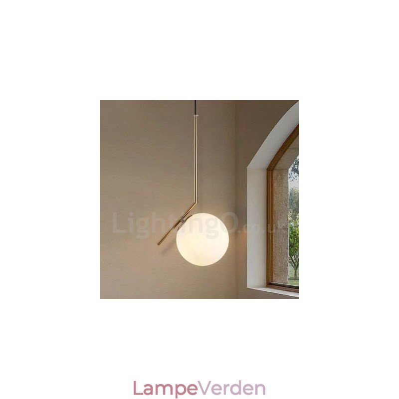 1 lys moderne moderne pendel med glasskærm