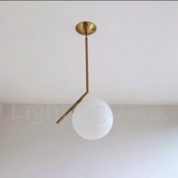 1 lys moderne moderne pendel med glasskærm