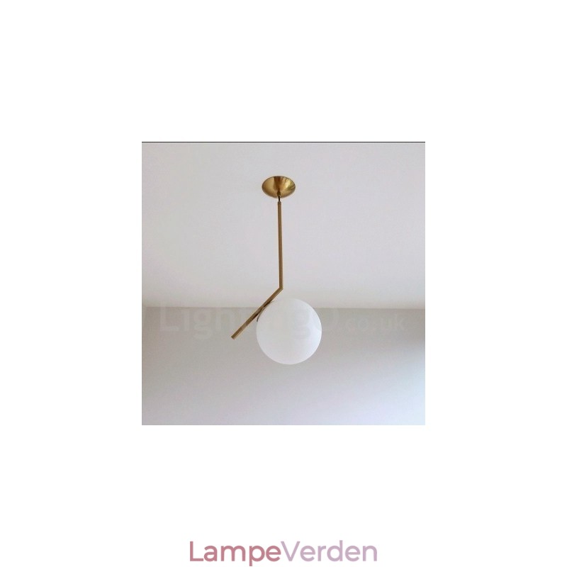 1 lys moderne moderne pendel med glasskærm