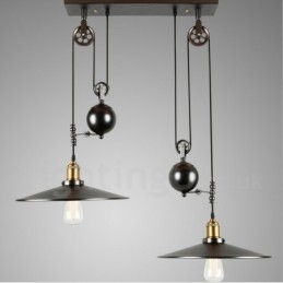 2 Light Country Vintage Metal Pendel Light