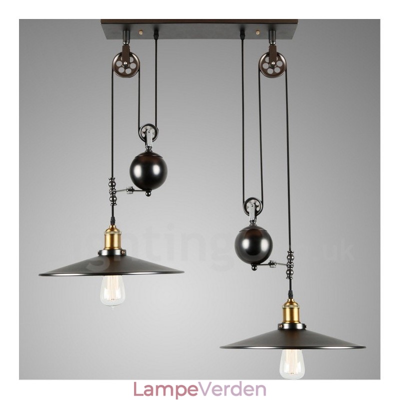 2 Light Country Vintage Metal Pendel Light