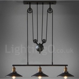3 Light Country Vintage Metal Pendel Light