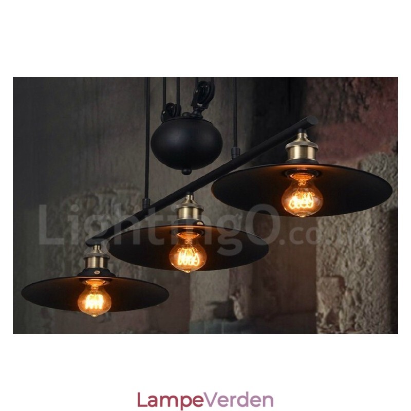 3 Light Country Vintage Metal Pendel Light