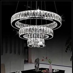 Krystal lysekrone lys moderne belysning tre ringe D305070 K9 store krystal loft lysarmaturer
