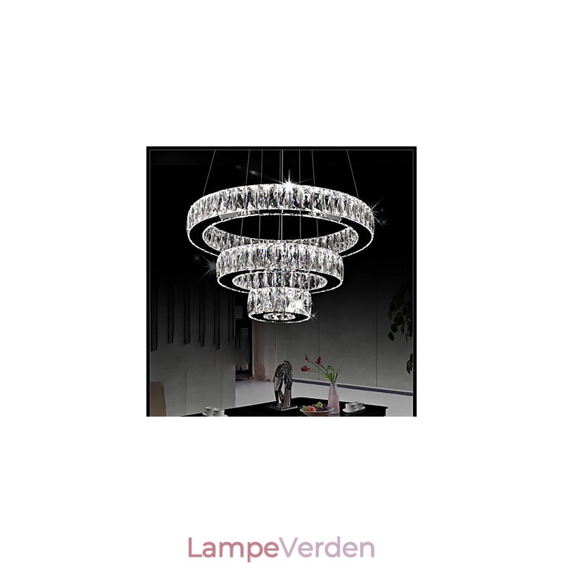 Krystal lysekrone lys moderne belysning tre ringe D305070 K9 store krystal loft lysarmaturer
