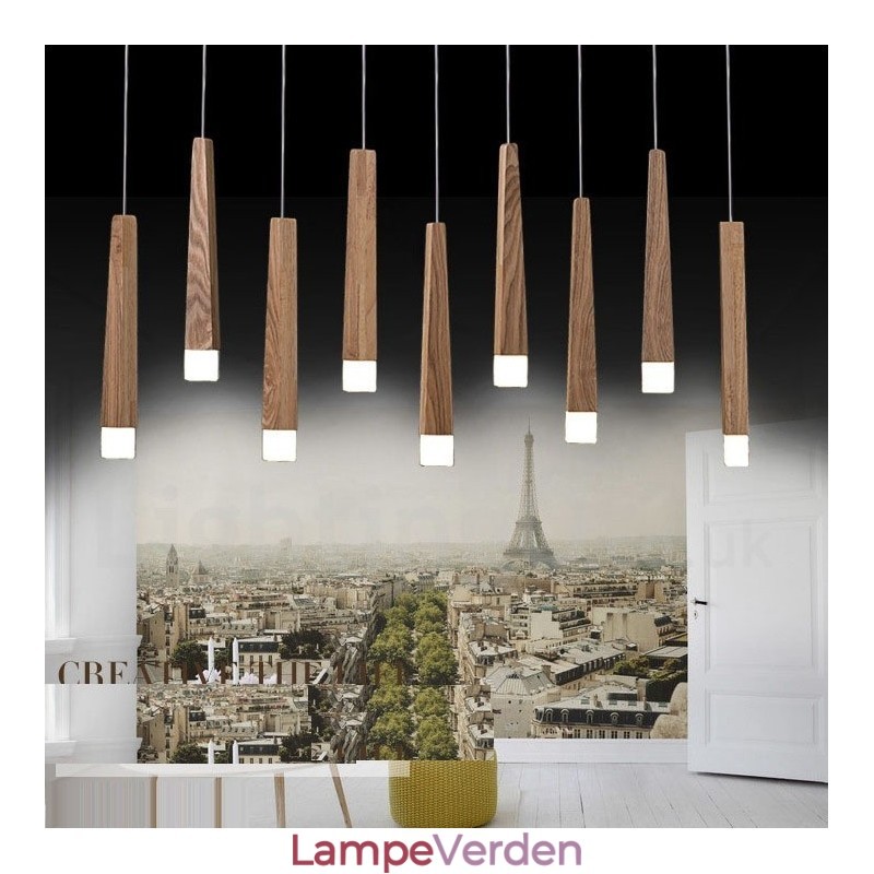 1 lys moderne moderne træ pendellampe