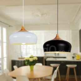1 lys moderne moderne træ pendellampe