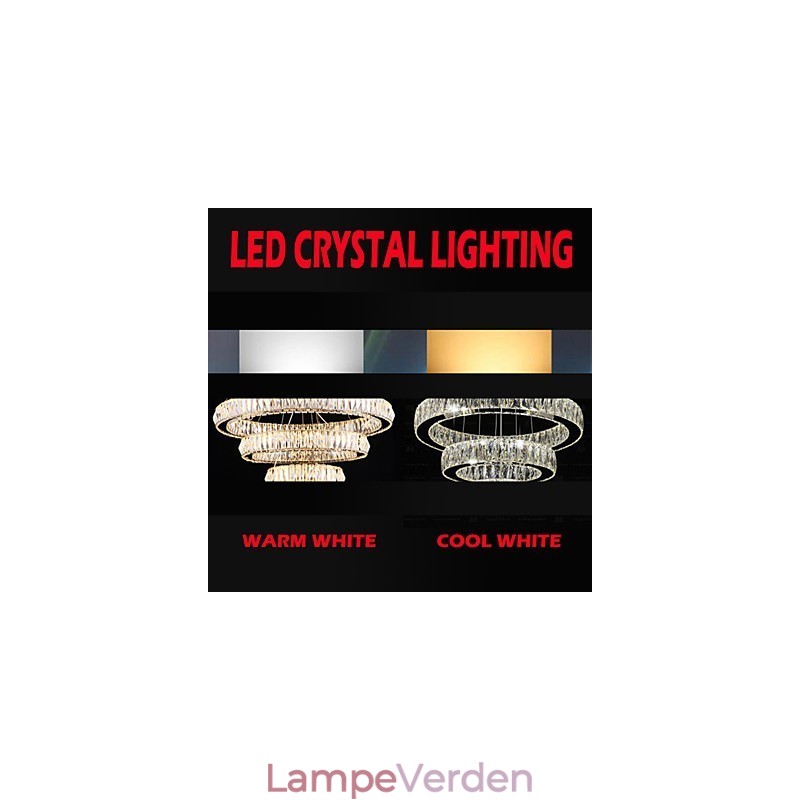Krystal lysekrone lys moderne belysning tre ringe D305070 K9 store krystal loft lysarmaturer
