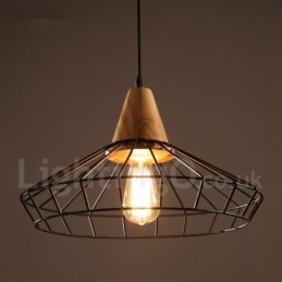 Vintage metal træ pendellampe