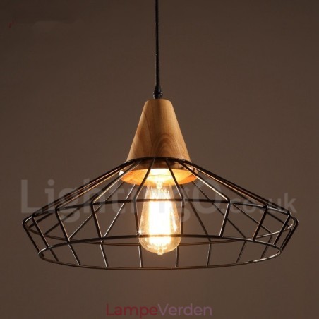 Vintage metal træ pendellampe