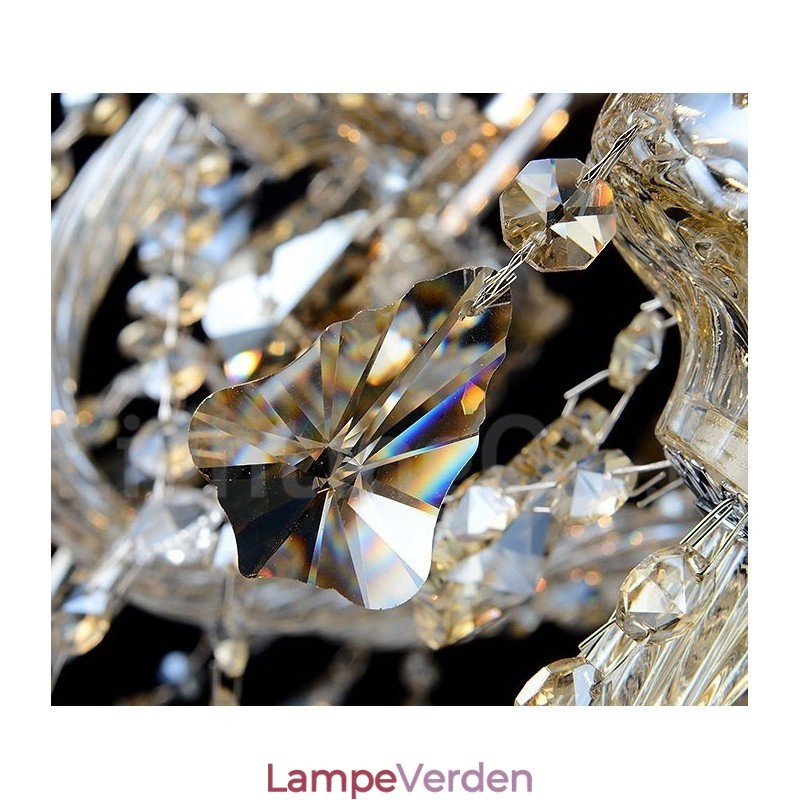 Retro Vintage Cognac farve K9 krystal moderne lysekrone med 6 lys