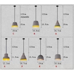 1 Light Vintage Concrte Pendel