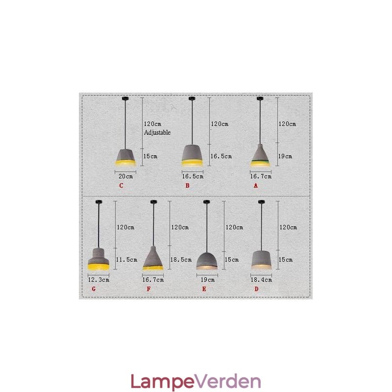 1 Light Vintage Concrte Pendel