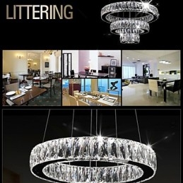 Krystal lysekrone lys moderne belysning tre ringe D305070 K9 store krystal loft lysarmaturer
