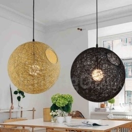 Moderne moderne bambus rattan pendellampe