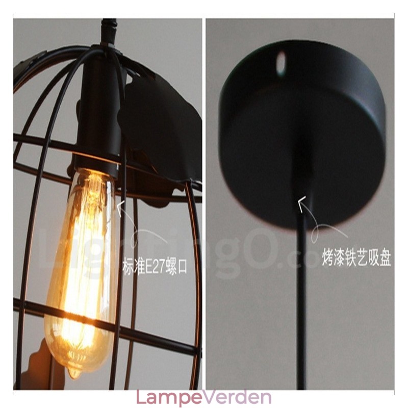 Country Vintage Globe Metal Pendel Light