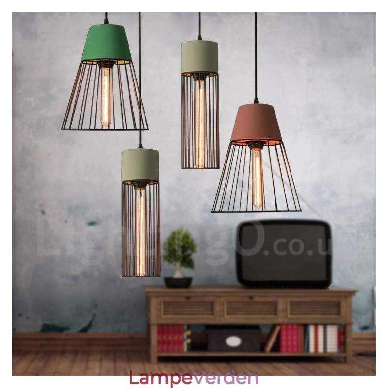 1 lys metal beton pendel