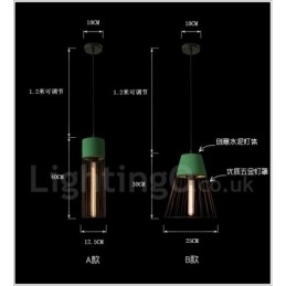 1 lys metal beton pendel