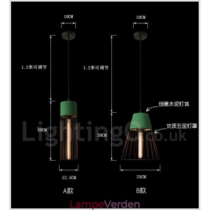 1 lys metal beton pendel