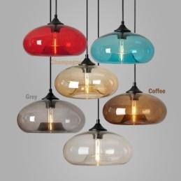 Modern Contemporary Multi Colors 1 lys glas pendel lys