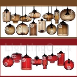 Modern Contemporary Multi Colors 1 lys glas pendel lys