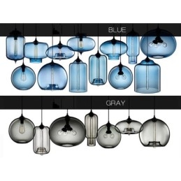 Modern Contemporary Multi Colors 1 lys glas pendel lys