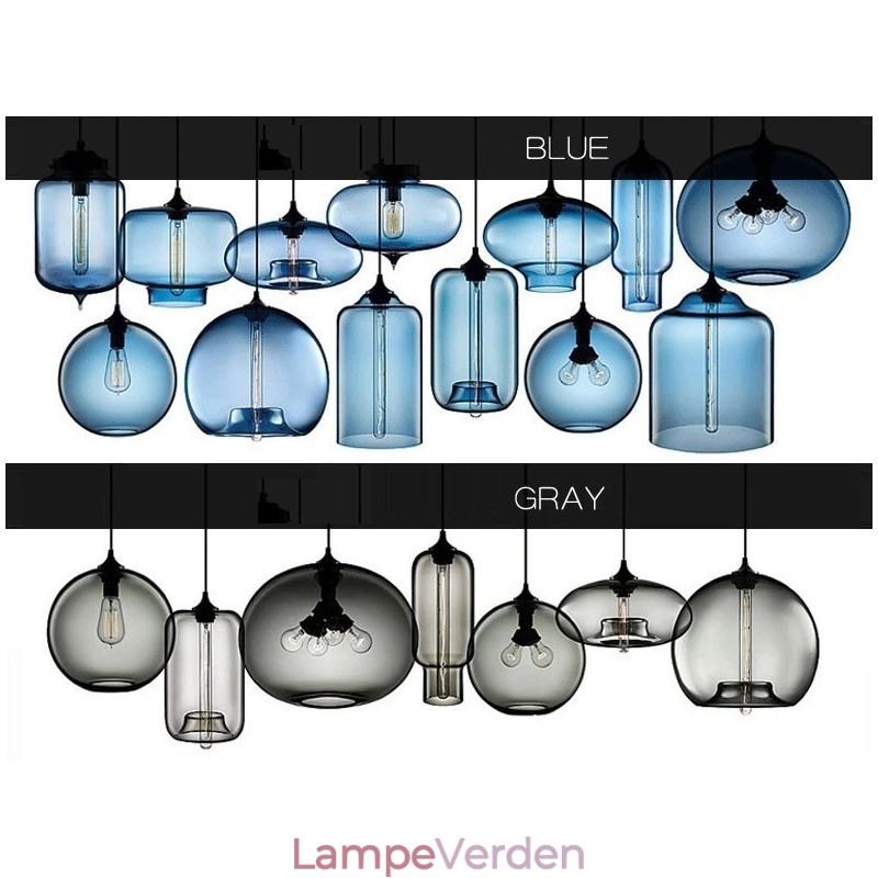 Modern Contemporary Multi Colors 1 lys glas pendel lys