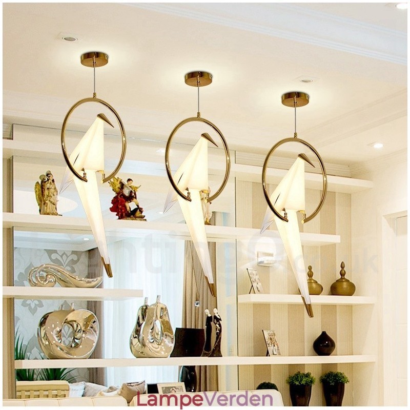 Modern Contemporary Paper Crane 1 Light Pendel Light