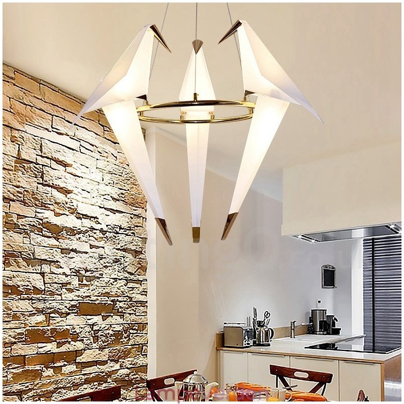 Modern Contemporary Paper Crane 3 Light Pendel Light
