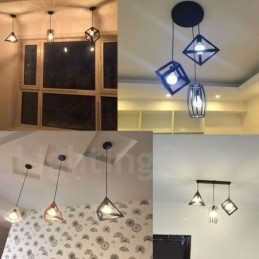 Moderne moderne multifarver metal 1 lys pendellampe