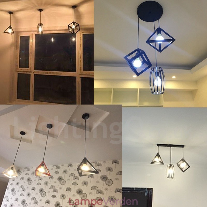 Moderne moderne multifarver metal 1 lys pendellampe