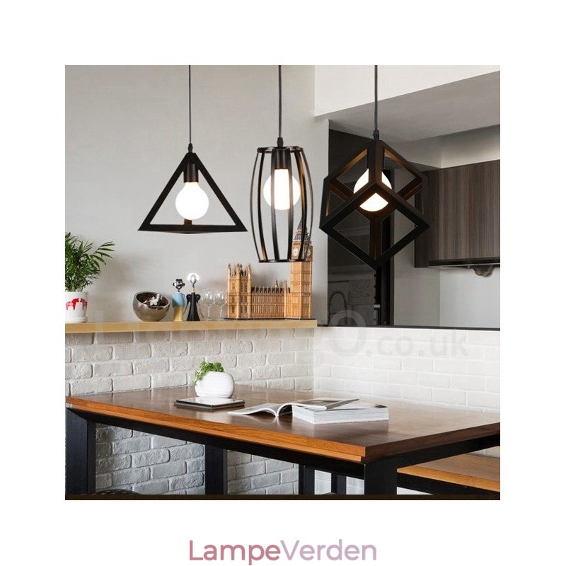 Moderne moderne multifarver metal 1 lys pendellampe