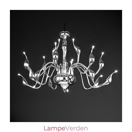 Moderne Lysekrone Light 18 Lights G4 Chrome Finish Moderne Lysekrone Light 18 Lights G4 Chrome Finish