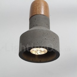 Single Light Modern Contemporary Wood Concrte Pendel Light