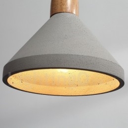 Single Light Modern Contemporary Wood Concrte Pendel Light