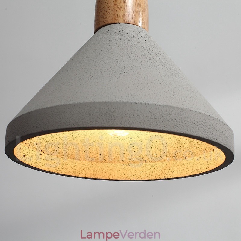 Single Light Modern Contemporary Wood Concrte Pendel Light
