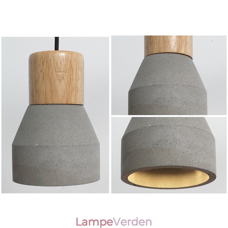 Single Light Modern Contemporary Wood Concrte Pendel Light